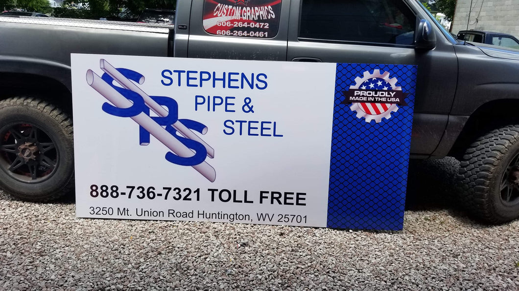 4x8 Custom Aluminum sign - Marcum Custom Graphics