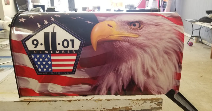 9/11 American Flag and Eagle Mailbox - Marcum Custom Graphics