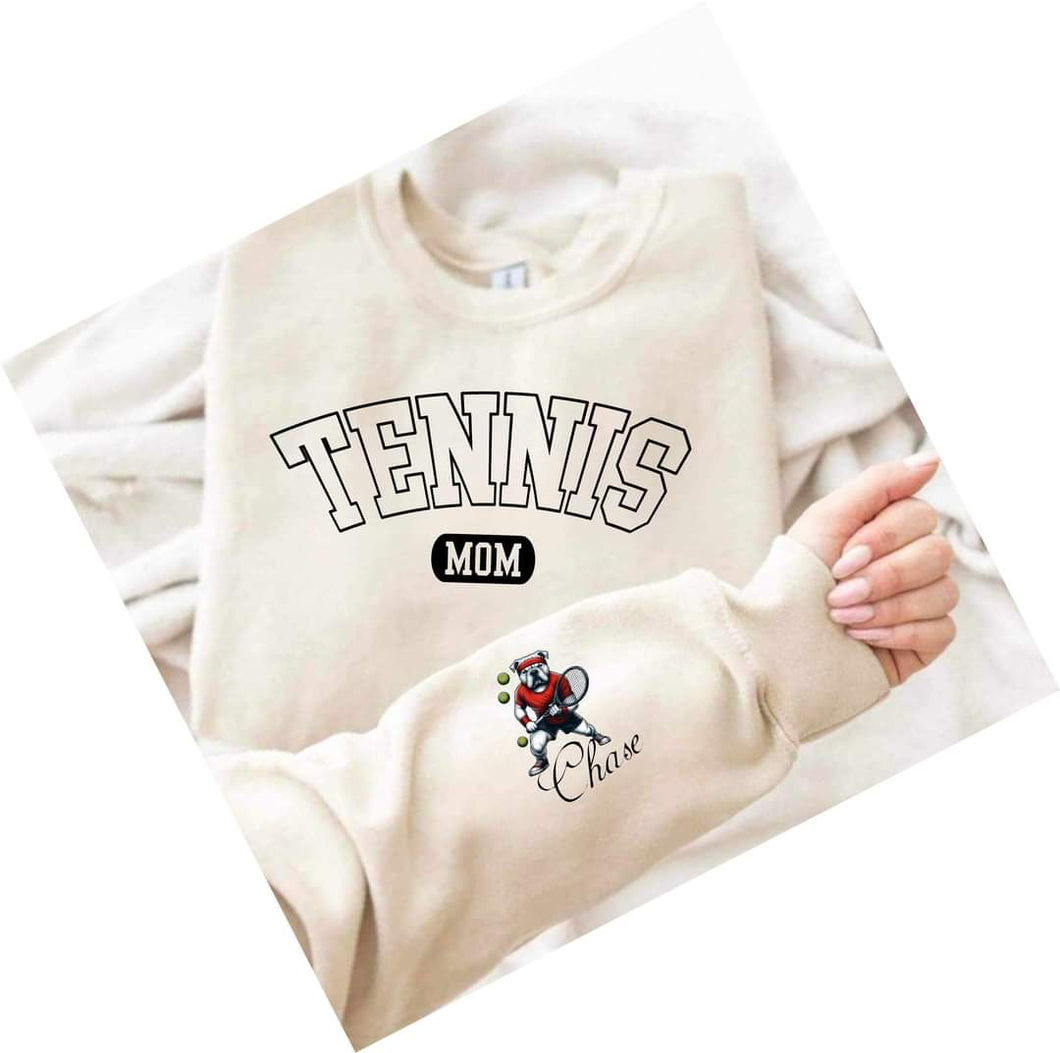 Tennis Mom shirt bulldog sleeve - Marcum Custom Graphics