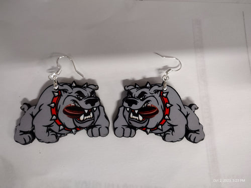 Bulldog Football earrings - Marcum Custom Graphics