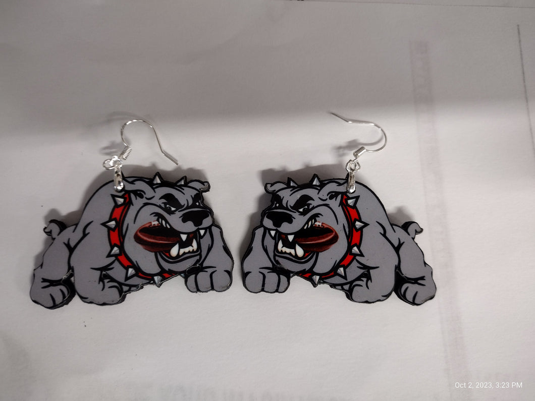 Bulldog Football earrings - Marcum Custom Graphics