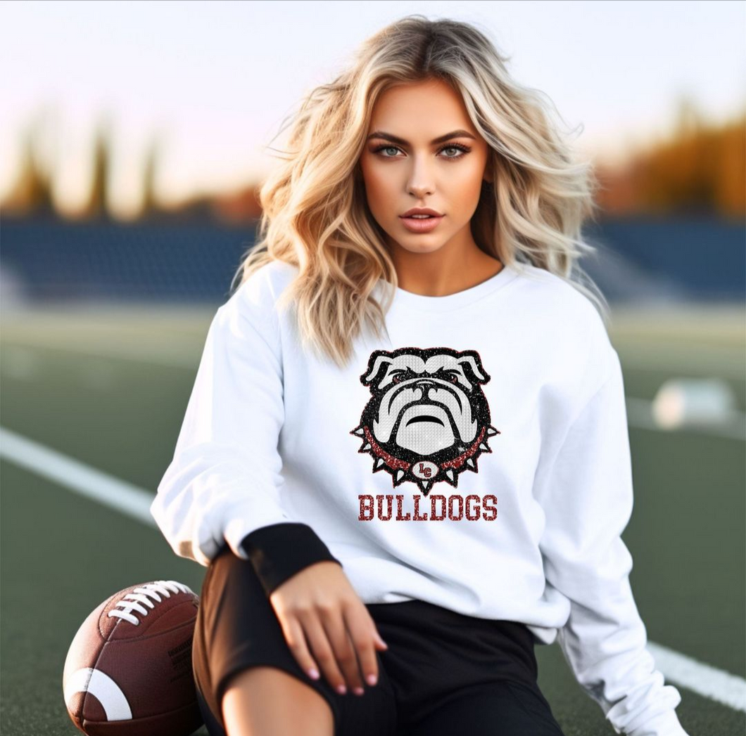 Sequin and glitter look Bulldogs Tshirt, sweatshirt or hoodie - Marcum Custom Graphics