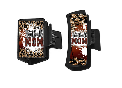 Football mom claw hair clip - Marcum Custom Graphics