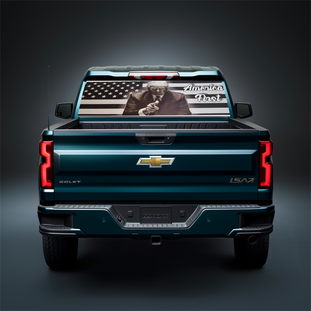 America first Trump back glass cover - Marcum Custom Graphics