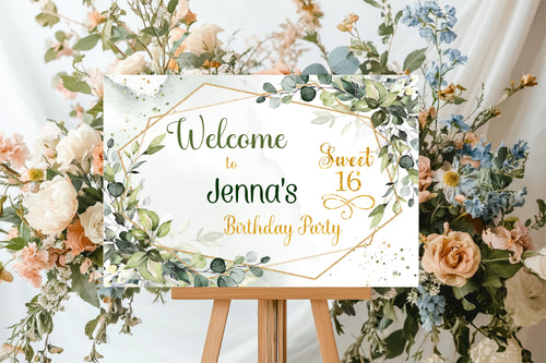 Sweet Sixteen  Birthday Party Welcome Sign