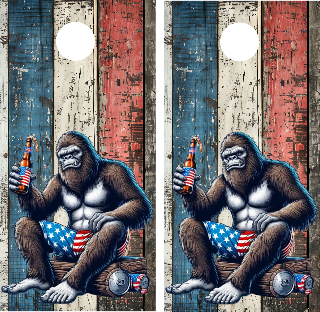 Patriotic Sasquatch Cornhole