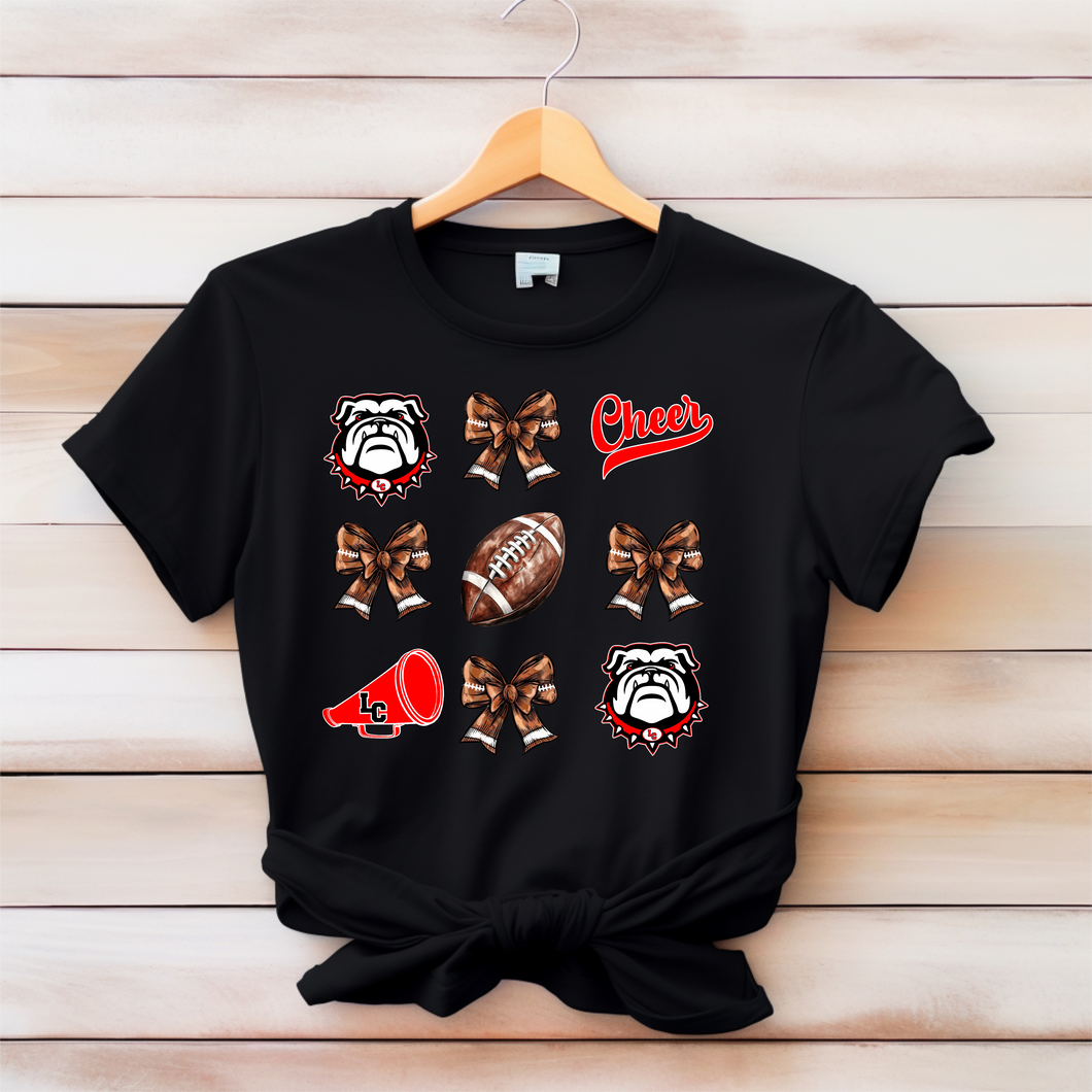 Bulldogs Cheer Bows tshirt - Marcum Custom Graphics