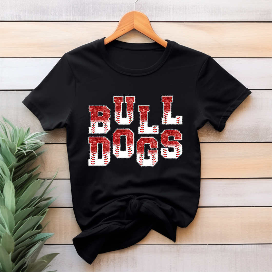 Bulldogs Baseball or Softball Staggered t-shirt