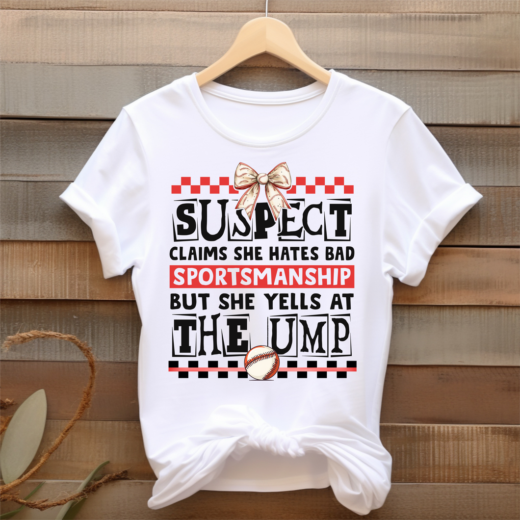 Funny Baseball/Softball suspect tshirt - Marcum Custom Graphics