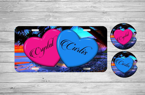 Couples License Plates, cup coasters - Marcum Custom Graphics