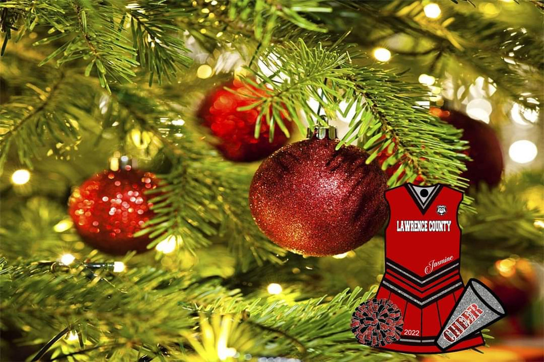 Bulldog Cheer ornament - Marcum Custom Graphics