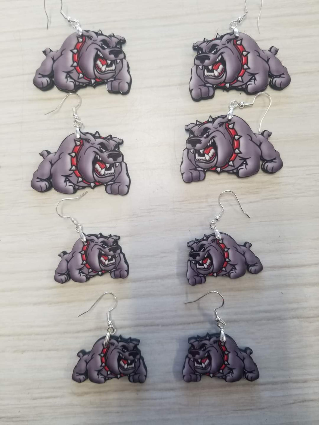 Bulldog  earrings - Marcum Custom Graphics