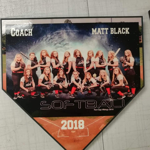 Home plate plaque award - Marcum Custom Graphics