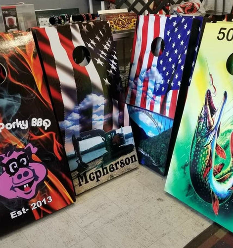 Your logo cornhole - Marcum Custom Graphics