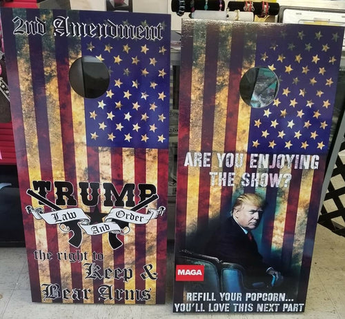 Trump cornhole - Marcum Custom Graphics