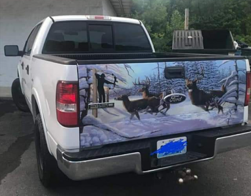 Deer in Winter Tailgate Wrap - Marcum Custom Graphics