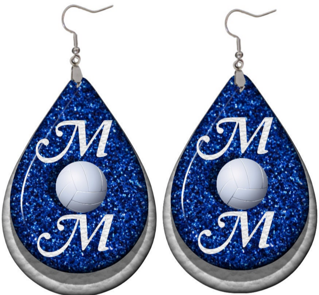 volleyball teardrop earrings - Marcum Custom Graphics