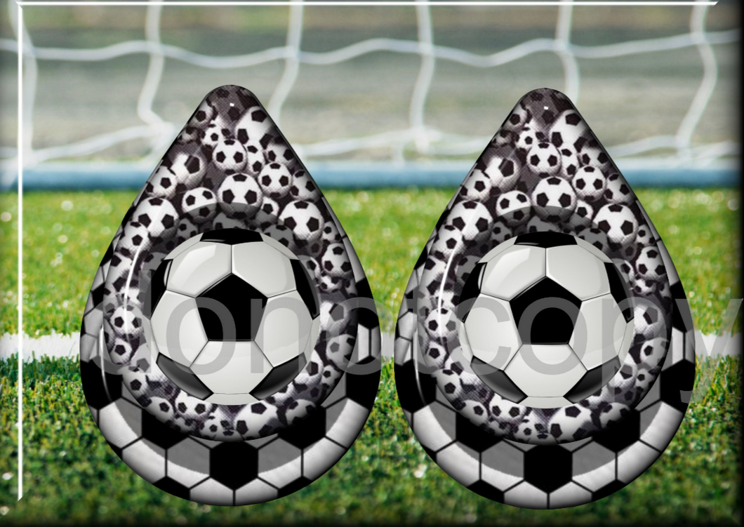 Soccer teardrop earrings - Marcum Custom Graphics