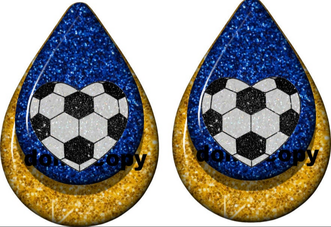 Soccer teardrop earrings - Marcum Custom Graphics