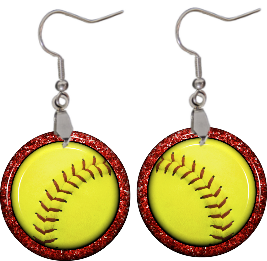 Softball Circle earrings - Marcum Custom Graphics
