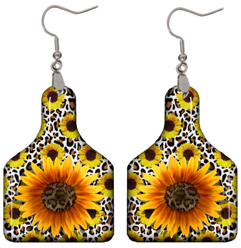 Sunflower Tag earrings - Marcum Custom Graphics