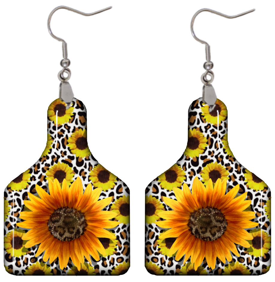 Sunflower Tag earrings - Marcum Custom Graphics