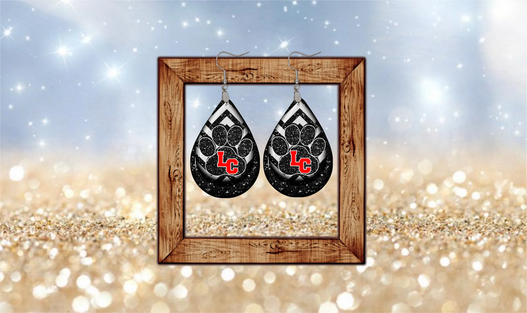 LC Bulldog teardrop earrings - Marcum Custom Graphics