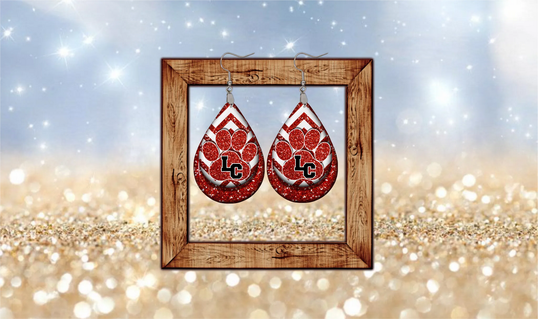 Bulldogs LC teardrop earrings - Marcum Custom Graphics